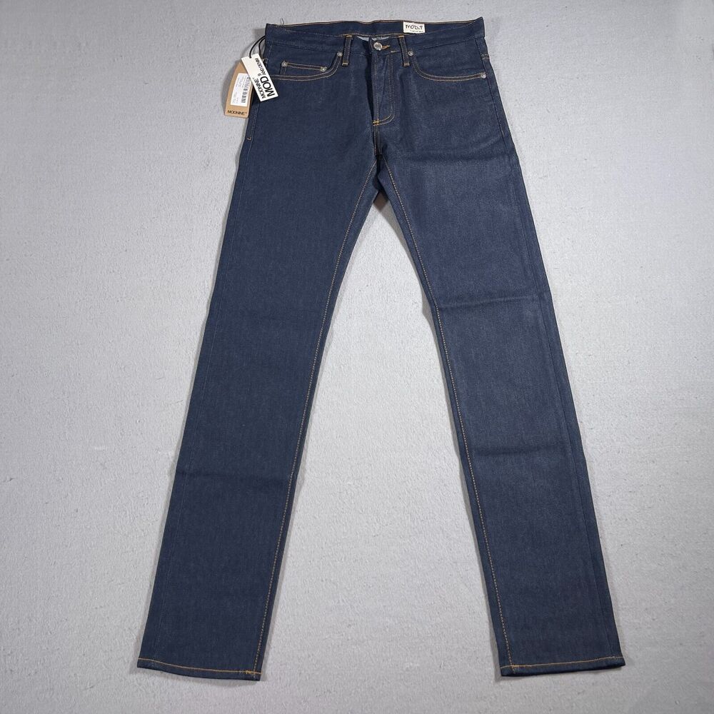 ModNINE Jeans Men‎ 30 Raw Denim Straight Leg Mid Rise Button Fly NWT